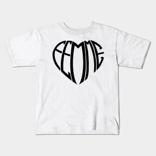 Black Femme Heart Kids T-Shirt